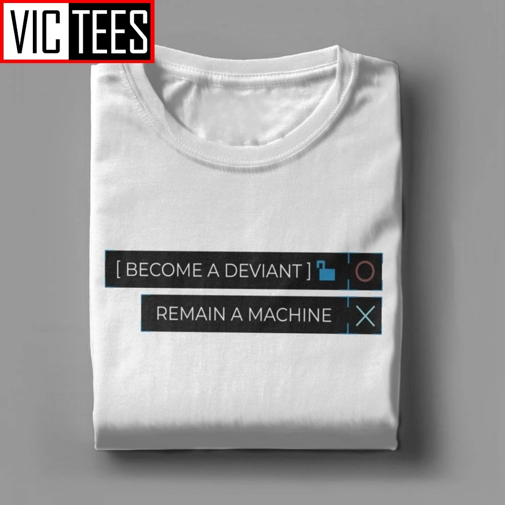 Detroit Become Human DBH Deviant Or Machine O-Neck Purified Cotton T-Shirts Mens Tee Shirt Leisure Short Sleeve Men T Shirts Fun