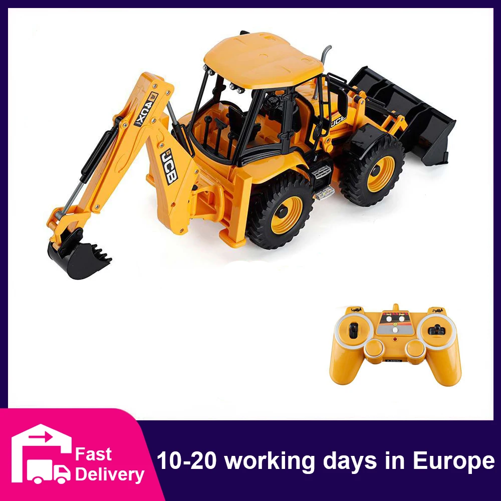 DOUBLE E 1/20 E589 RC Excavator Truck 2.4G 11CH Engineering Vehicle Remote Control Car Toys for Boys Children's Halloween Gifts