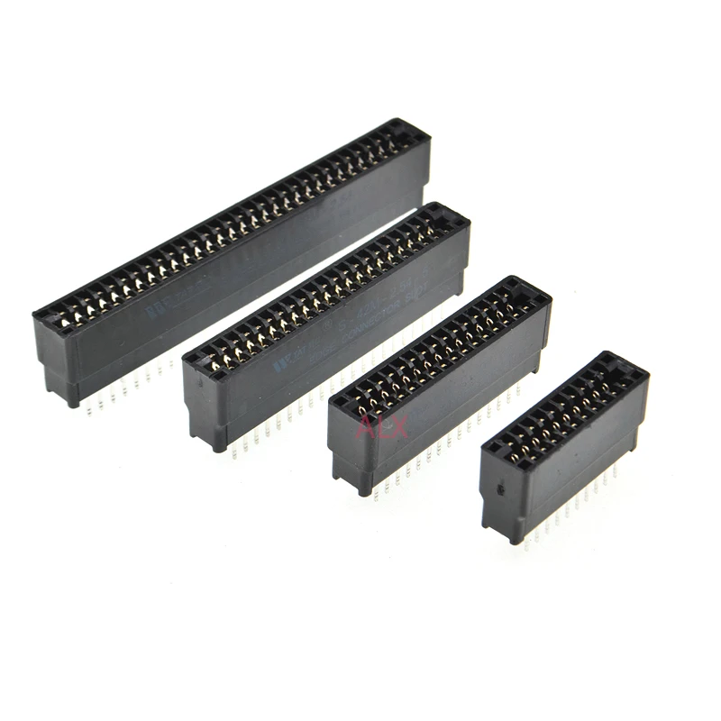 Ranura de conector de tarjeta de borde de 5 piezas, paso de 2,54mm, 8/10/12/16/18/20/28/30/36/40/50/60/72/80/98 Pines, PCB, dedo dorado enchufe con