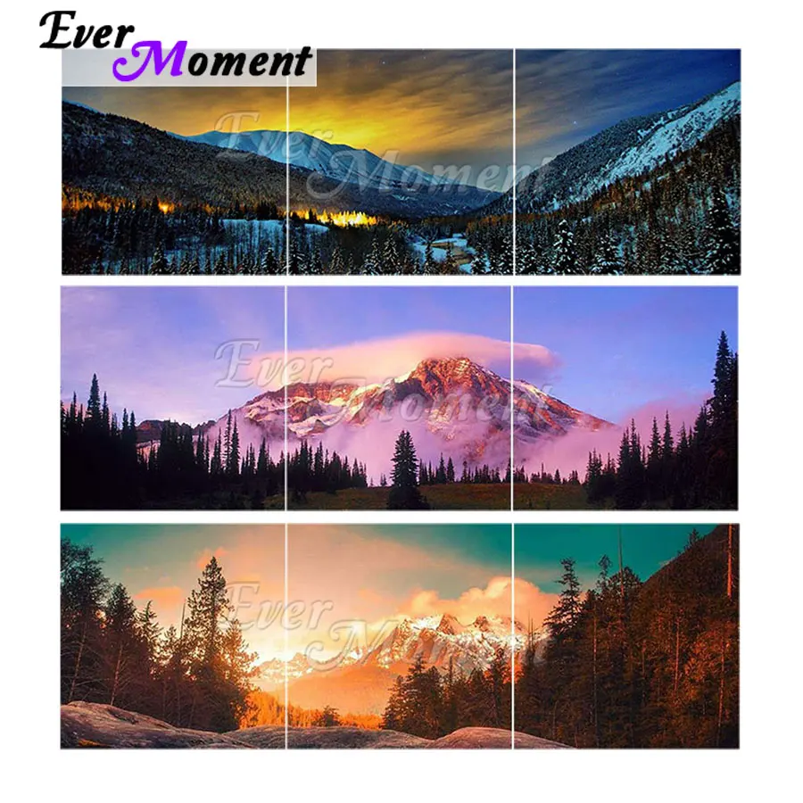 

Ever Moment Diamond Painting Mountain Full Square Resin Drill Diamond Display Wall Art Multi-picture Embroidery For Giving 1M009