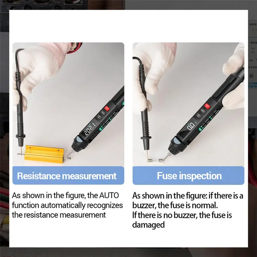 Multímetro Digital A3008, 6000 recuentos, bolígrafo de bolsillo, rango automático/multímetro inteligente, detección NCV, multímetro de voltaje CC/CA