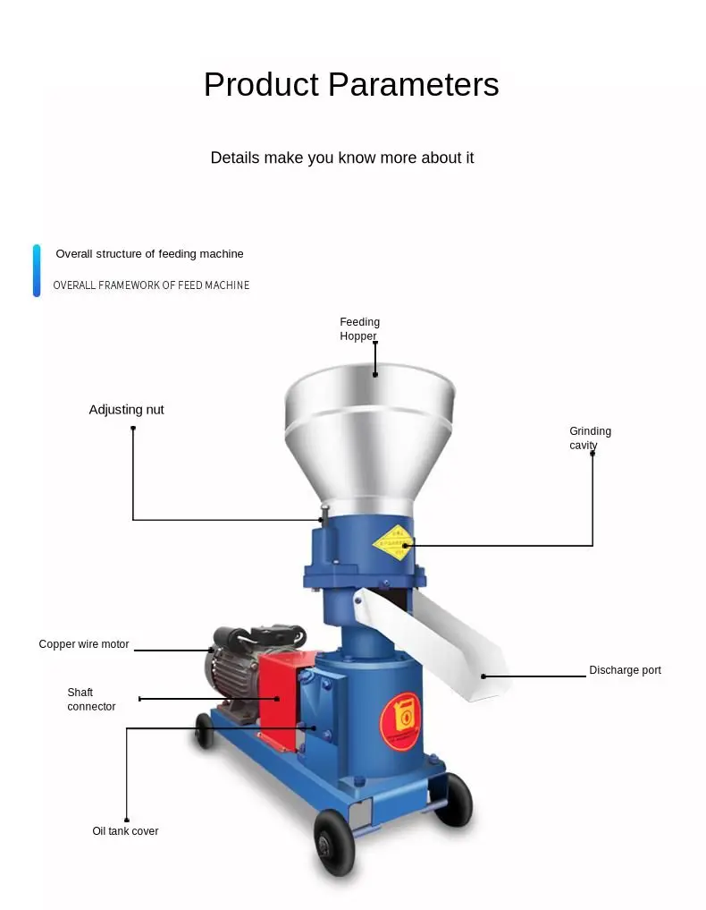 220/380V 250/150 Feed pellet machine small household feed processing and  equipment corn stalk granulation machine