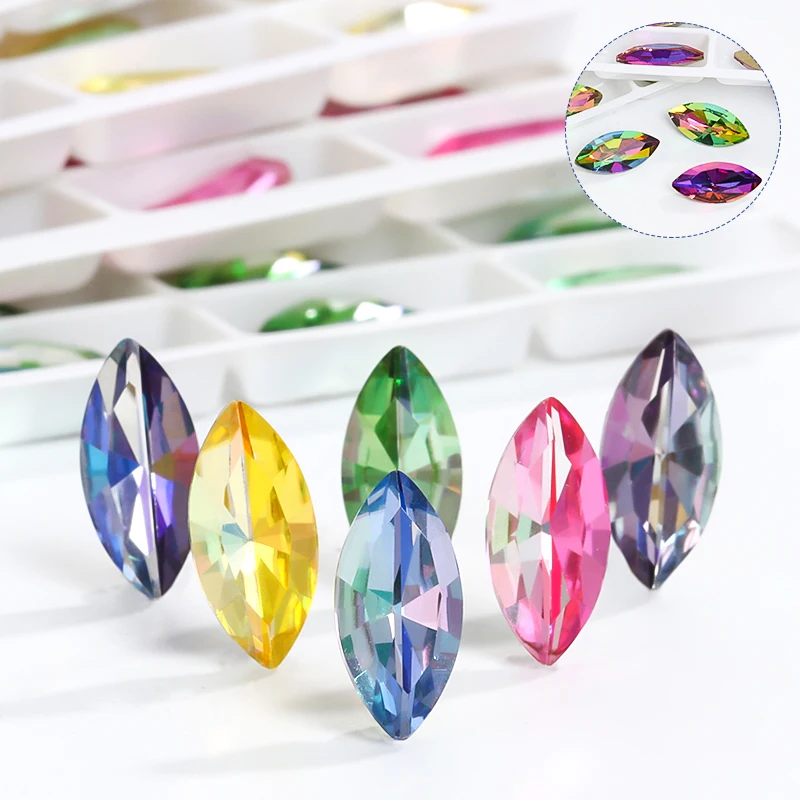Colorful Shining Crystal K9 Glass Rhinestones Pointback Glass Crystals for Craft Glue on Dress Beads Decoration Stones