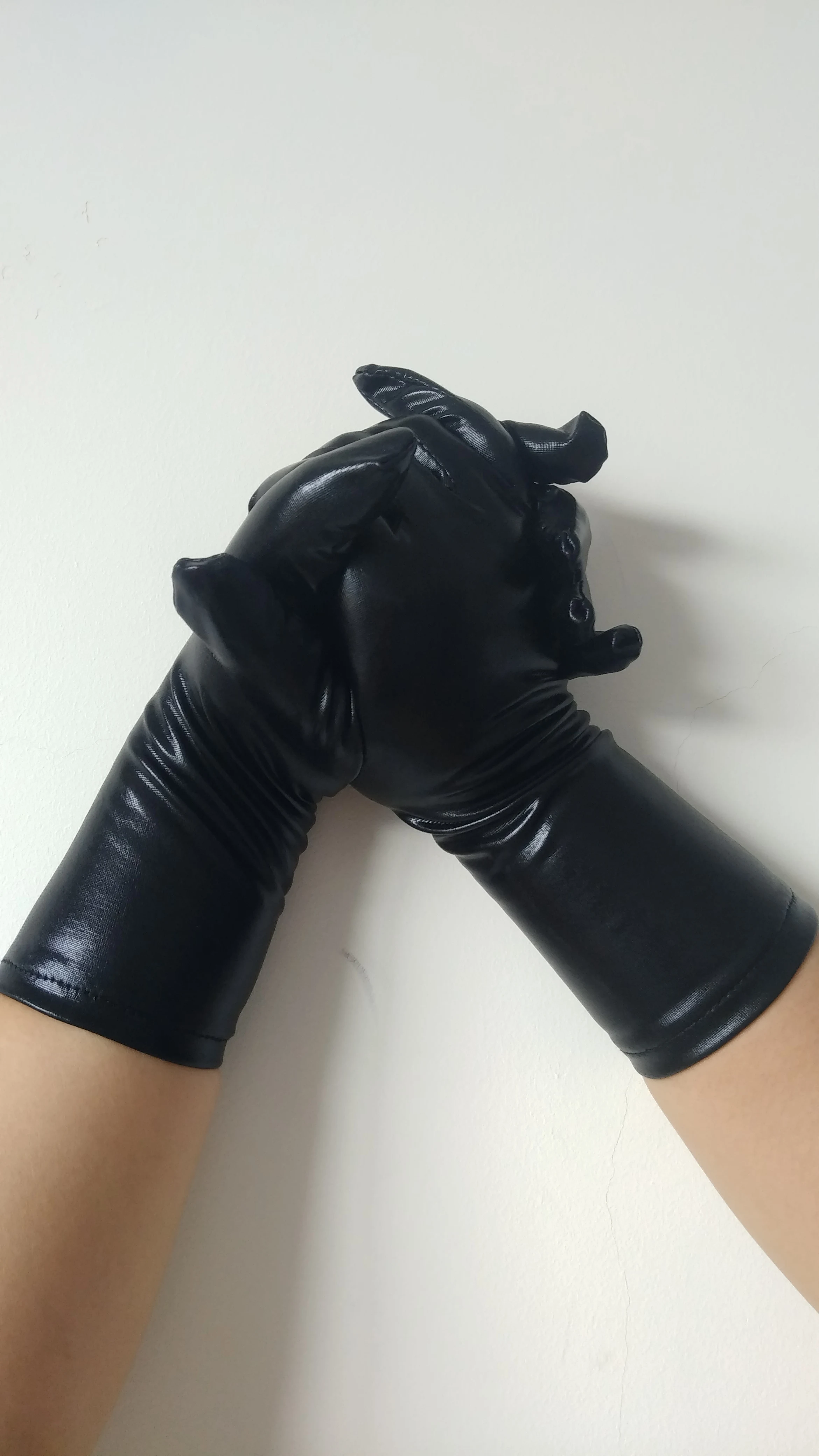 Gants d'halloween, Costumes de Cosplay, gant court métallique brillant, Costumes Zentai unisexes pour adultes, accessoires de fête