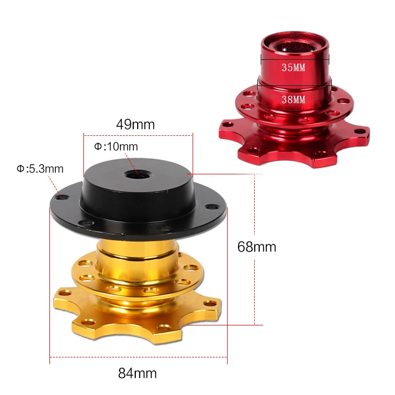 Universal Steering Wheel Quick Release Hub Boss Kit Wheel Hub Adapter For 6 hole Steering Wheel Hub