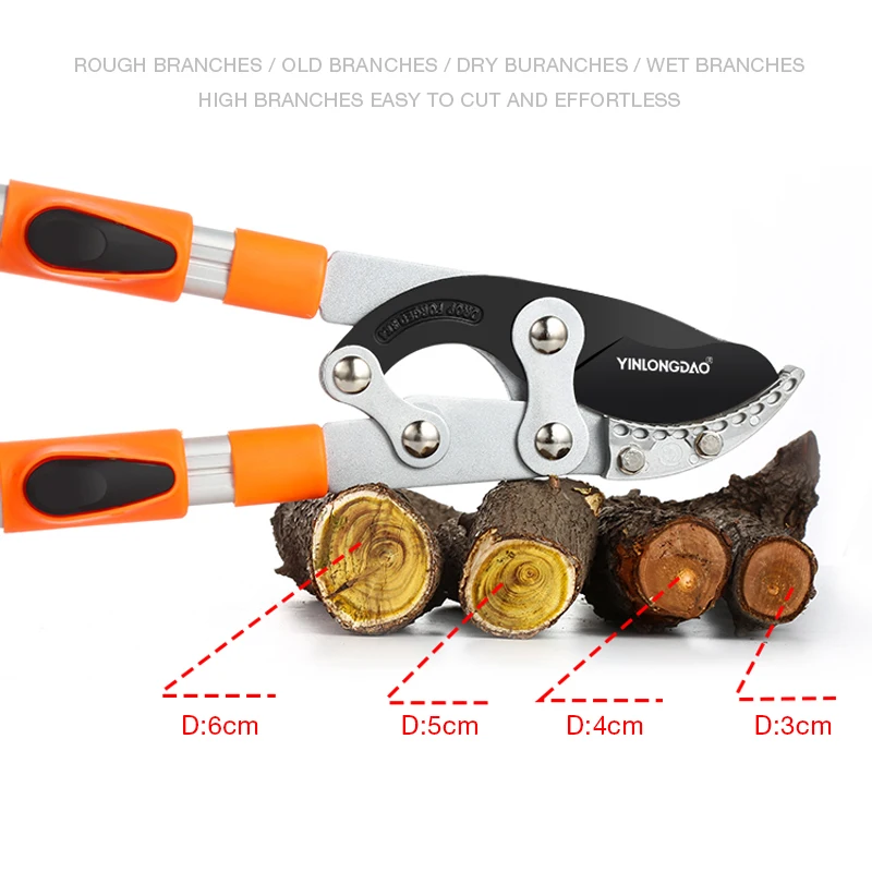 DTBD Garden Tree Pruning Shears High Branch Pruning Tool  Long Reach Aluminium Handle Fruit Knife Picker Pruner Garden Tools