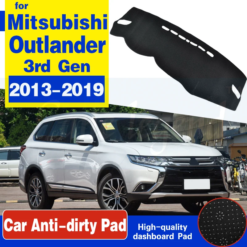 

Противоскользящий коврик для Mitsubishi Outlander 2013 ~ 2019 3-го поколения, накладка на приборную панель, Солнцезащитный коврик, аксессуары для автомобильного коврика