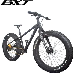 BXT-Full Carbon Fiber Fat Bike 26er, Snow Bike, 1*12S Carbon Frame and Fork, BSA16, 18in, 26er * 4.8 Bicycle, New