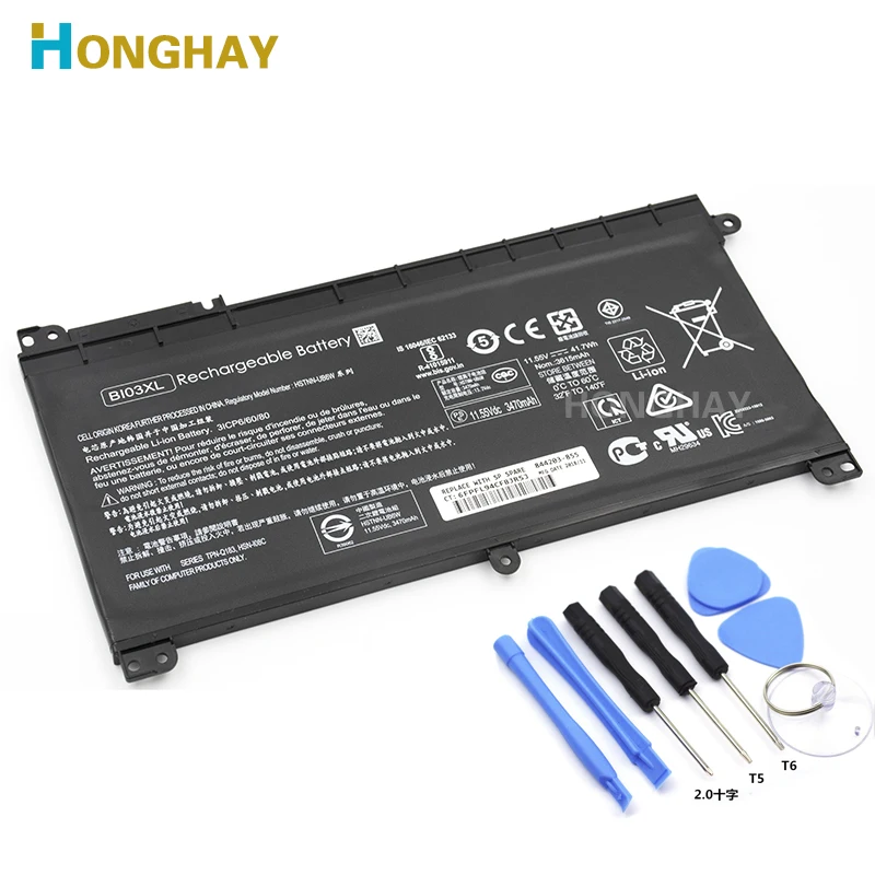 

HONGHAY Original Battery BI03XL For HP Pavilion X360 13-U100TU U113TU U169TU TPN-W118 Stream 14-AX0 HSTNN-UB6W 843537-541