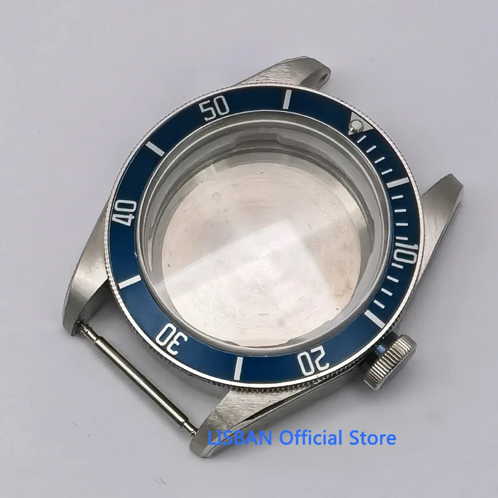 41.5mm Silver Solid Stainless Steel Watch Case Sapphire Glass fit NH35 NH36 ETA2824 PT5000 Seagull ST2130 Movement