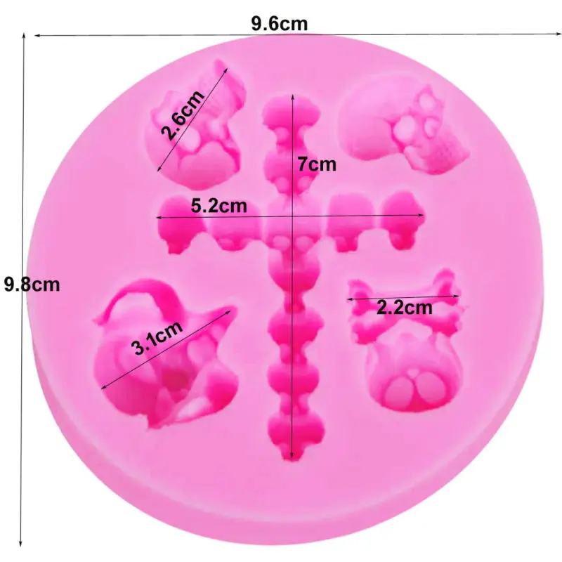 Kaymiklee M705 Skeleton Head Skull UV Resin Silicone Mold Fondant Chocolate Candy Gumpaste Surgarcraft Crystal Epoxy Soft Clay B