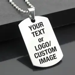 Custom Laser Engraved Stainless Steel Rectangle Dog Tag Military Pendant   Jewellery  Birthday Christmas Gift for Men