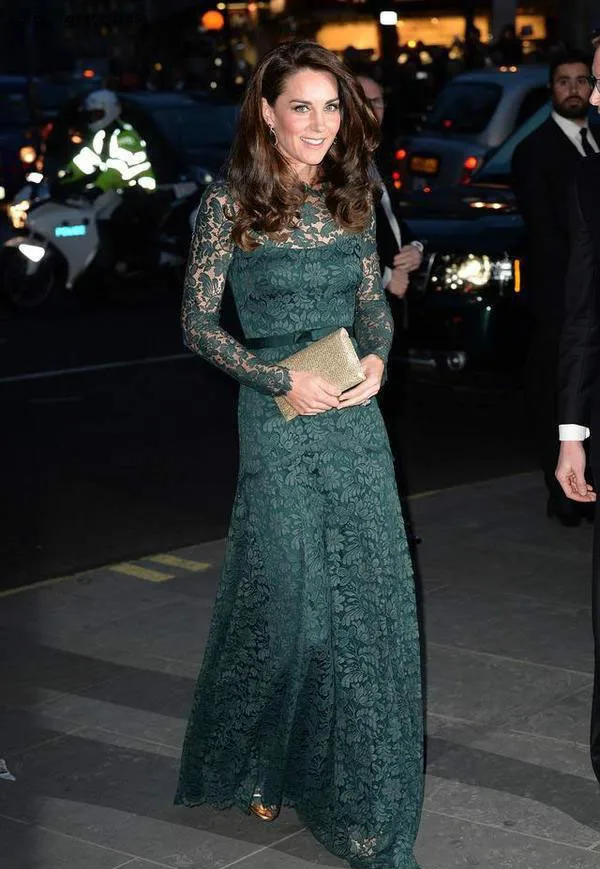 Kate Hunter-robe de soirée en dentelle verte, robe de bal de standing, manches longues, vêtements de fête pour mères, robe de standing, grande taille, manches longues