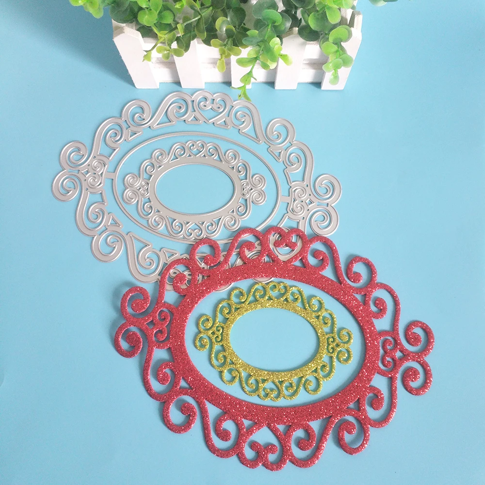 

New 2-layer birthday lace photo frame cutting dies DIY scrapbook, embossed card making, photo album decoration, handmade craft