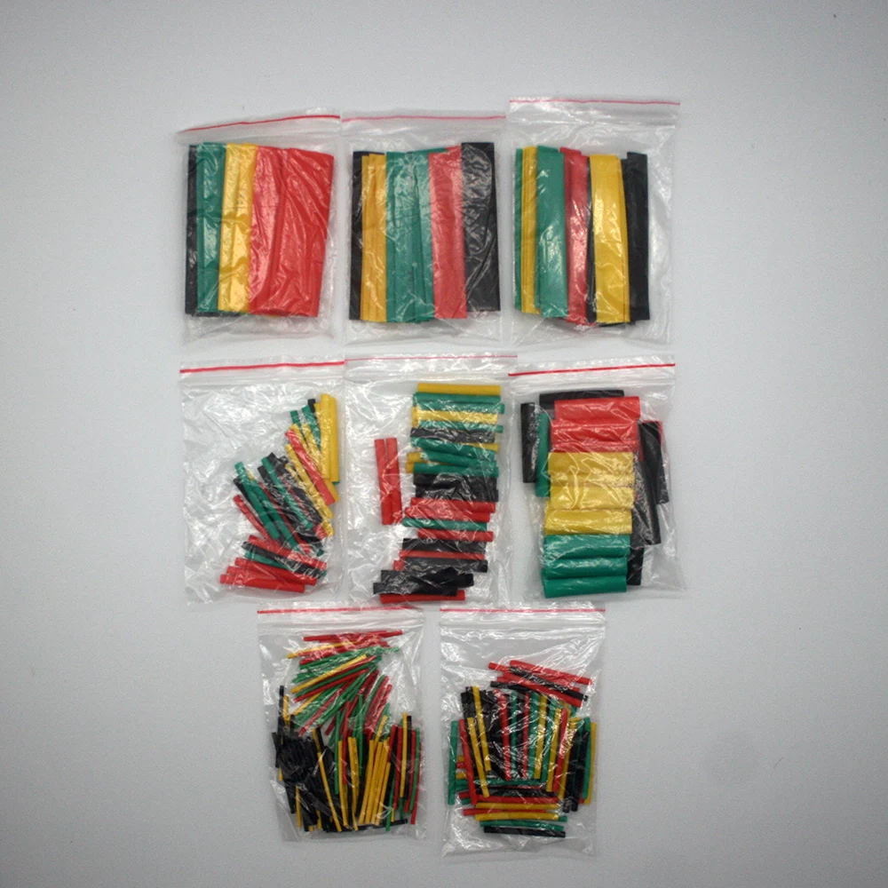 328Pcs/set Sleeving Wrap Wire Car Electrical Shrinkable Cable Tube kits Heat Shrink Tube Tubing Polyolefin 8 Sizes Mixed Color