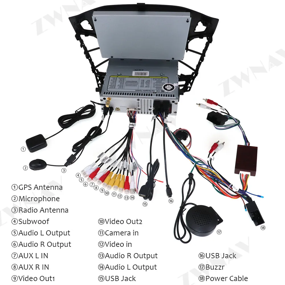 Para ford focus 2 2012-2016 jogador de carro navegação gps 128gb android auto unidade de cabeça estéreo rádio gravador de áudio