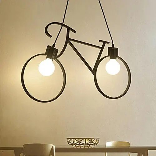 Bundera Bicycle Pendant Lamp Chandelier Metal Wrought Iron Retro Rustic