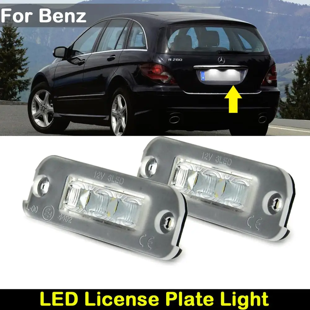 For Benz R-Class W251 ML-Class W164 GL-Class X164  Car Rear white LED license plate light number plate lamp