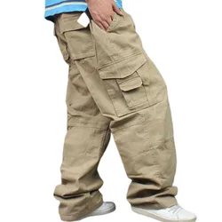 Wide Leg Hip Hop Pants Men Loose Outdoor Cotton Harem Trousers Cargo Pants Loose Baggy Trouser Streetwear  Joggers Pant