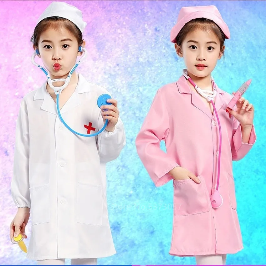 2022 Halloween doctor nurse Cosplay kids work wear Uniform Cotume Toys Set giorno dei bambini Cross Clothing for Kids simulation