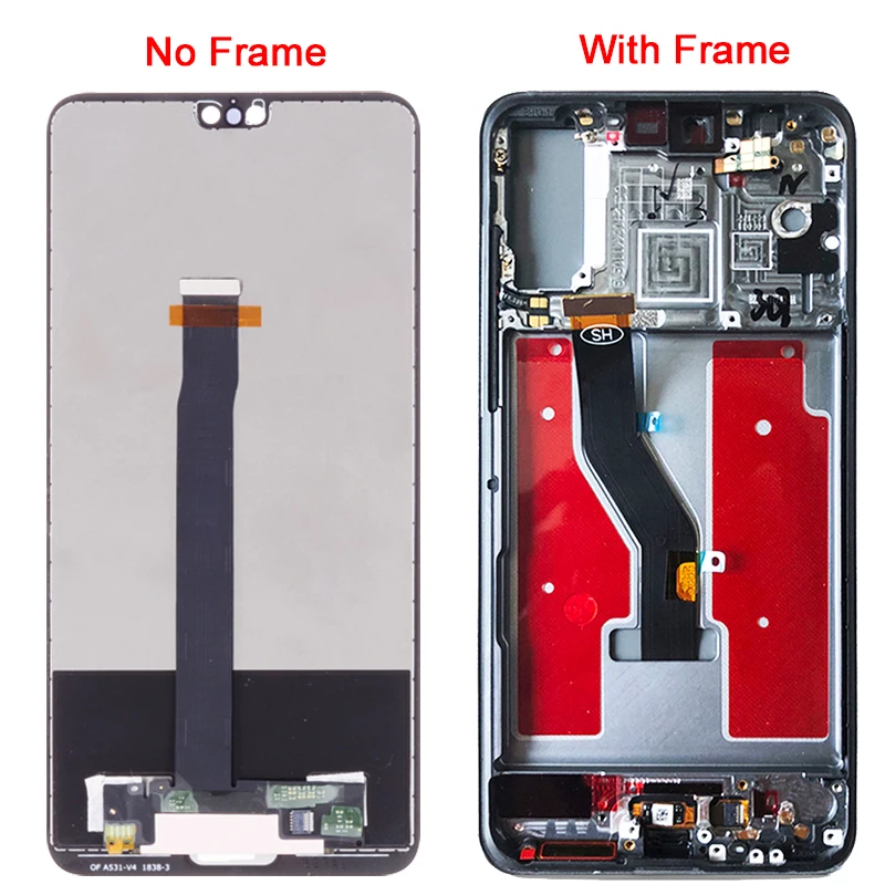 Imagem -03 - Tela Lcd Ips para Huawei P20 58 Polegadas com Moldura de Impressão Digital Eml-al00 L22 L09 L29