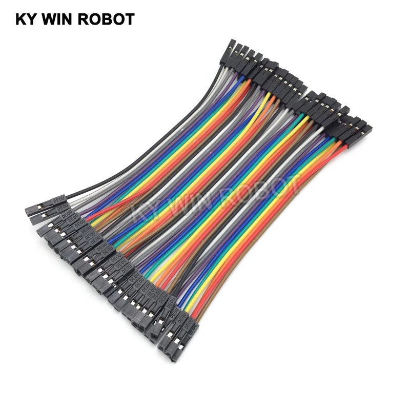 Dupont Line 10cm 2.54mm 1p-1p Pin Female to Female Color Breadboard Cable Jump Wire Jumper For Arduino 40pcs