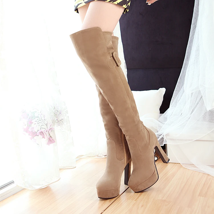 Women Long Boots Over the Knee Boots Platform Sexy Female Autumn Winter Thigh High Boots Block Heels Botas Mujer