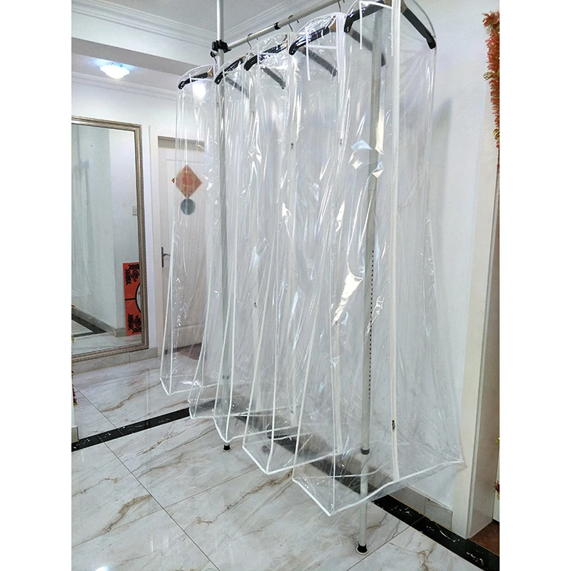 1PC Waterproof PVC Transparent Solid For Wedding Dress Dust Cover Clothing Garment Bags Gown Storage Bag 160*70*30cm