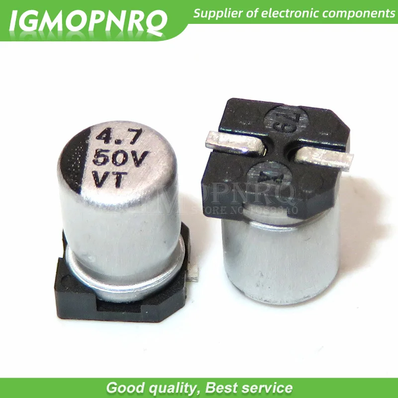 

10 шт. 50V4.7UF 4*5,4 мм SMD алюминиевый электролитический конденсатор 4,7 мкФ 50v 50V4.7UF-SMD