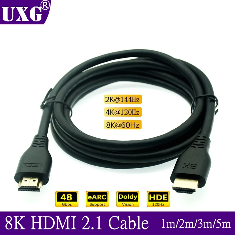 HDMI-compatible Cable 1m-5M 8K@60Hz 4K@120Hz 2K@144Hz HDR 48Gbps HDCP2.2 7.1 For Splitter Switch PS4 TV Xbox Projector Computer