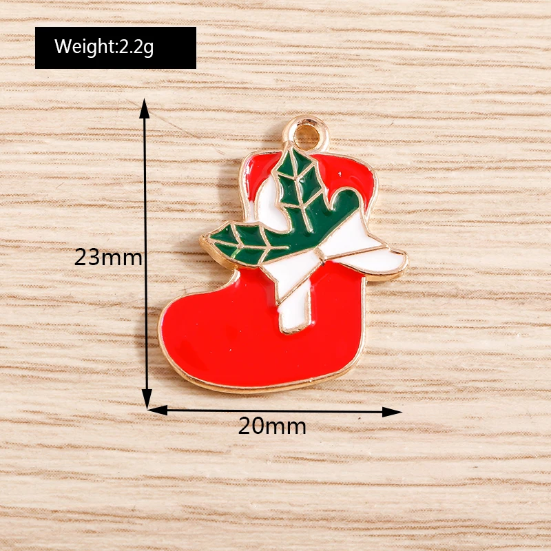 10 Stück niedliche Emaille-Weihnachtsanhänger mit Weihnachtsmann, Baum und Schneemann zum Basteln von Halsketten, Ohrringen, Armbändern, DIY-Bastelarbeiten und als Geschenk – Detail 36