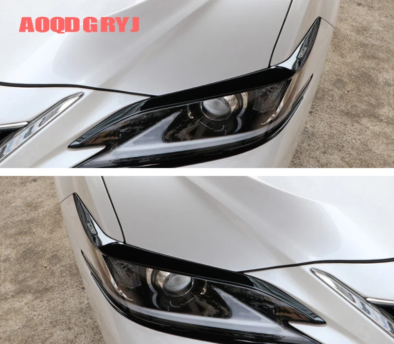 Car Styling for Lexus ES350 ES300h 2019-2025 Stainless Chrome Headlight Eyebrow Moulding Trim Strips 2pcs