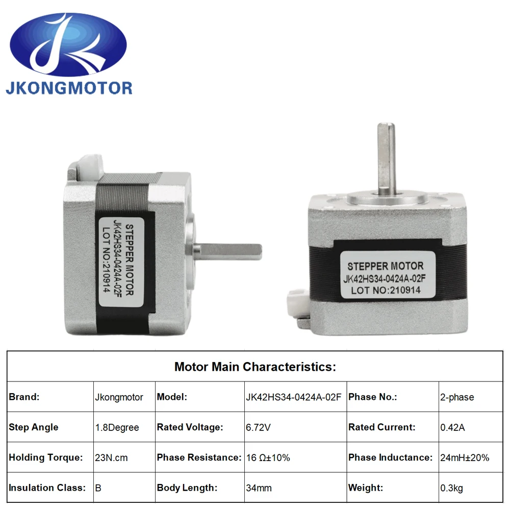 Jkongmotor 5pcs Ender-3 V2 Nema 17 Stepper Motor 42-34 X Y Z axis Extruder For 3D Ender-3 CR-10 Ender-5 CR-6 SE CR-X 3D Printer