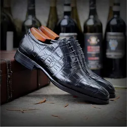 Sipriks Wedding Shoes For Groom Printed Crocodile Skin Dress Shoes Mens Wine Red Formal Tuxedo Oxfords Italian Goodyear Welted