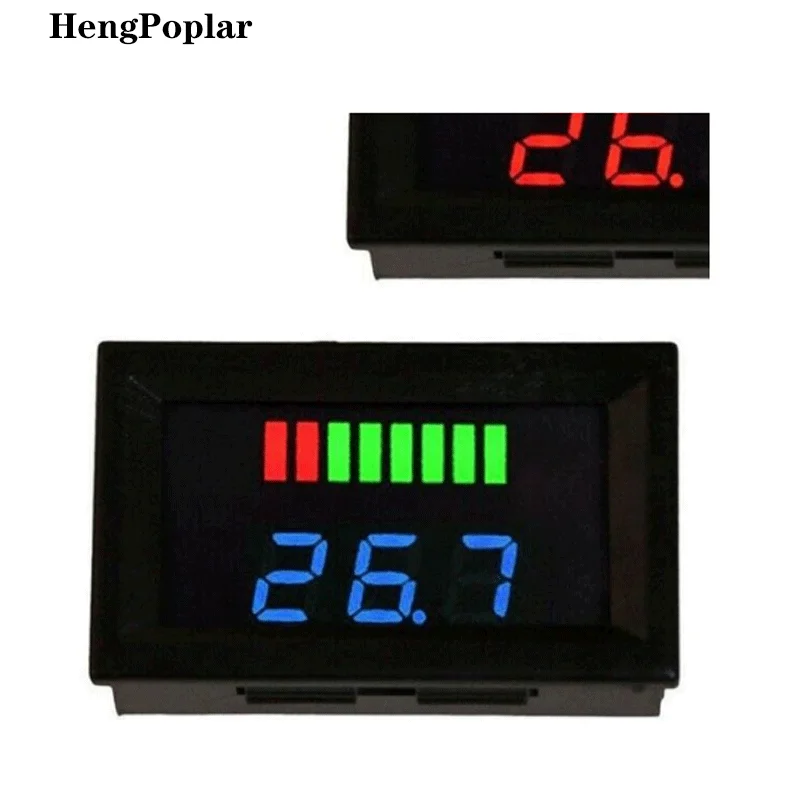 12V-60V LED Digital Voltmeter Ammeter Blue Red Battery Digital Voltage Meter Gauge Marine Motorcycle Meter Volt Instrument Tool