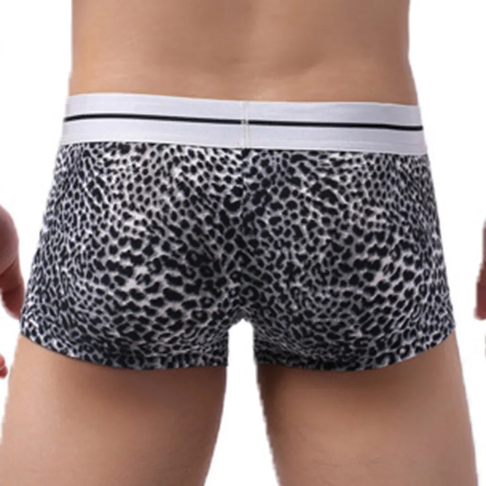 Leopard Shorts Men Underwear Seamless Convex Pouch Underpant Elasticityshort Male Trunks Wild Style Panties A30