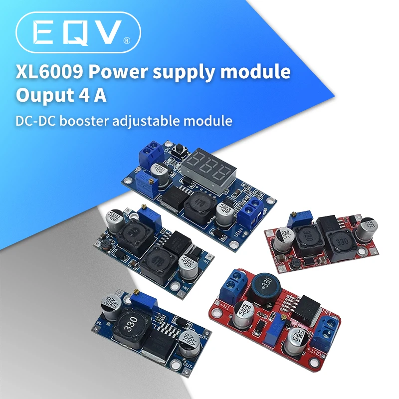 XL6009 4A Boost Converter Step Up Adjustable 15W 5-32V to 5-50V DC-DC Power Supply Module High Performance Low Ripple