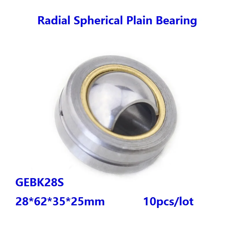 

10pcs/lot GEBK28S PB28 28×62×35×25mm Self-Lubrication for 28mm shaft Radial Spherical Plain Bearing 28*62*35*25 mm