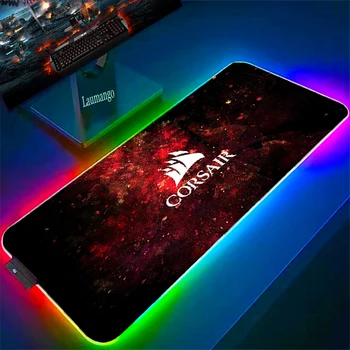 Corsair büyük RGB LED Pc aksesuarları sümen oyun bilgisayarı masa Kawaii Mouse Pad hız Deskmat Diy Mousepad oyun halı