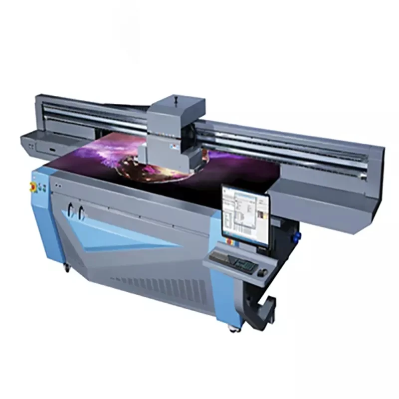 large format UV flatbed printer 2.5m*1.2m size, CMYK LC LM White Varnish color, Ricoh GEN5 print head