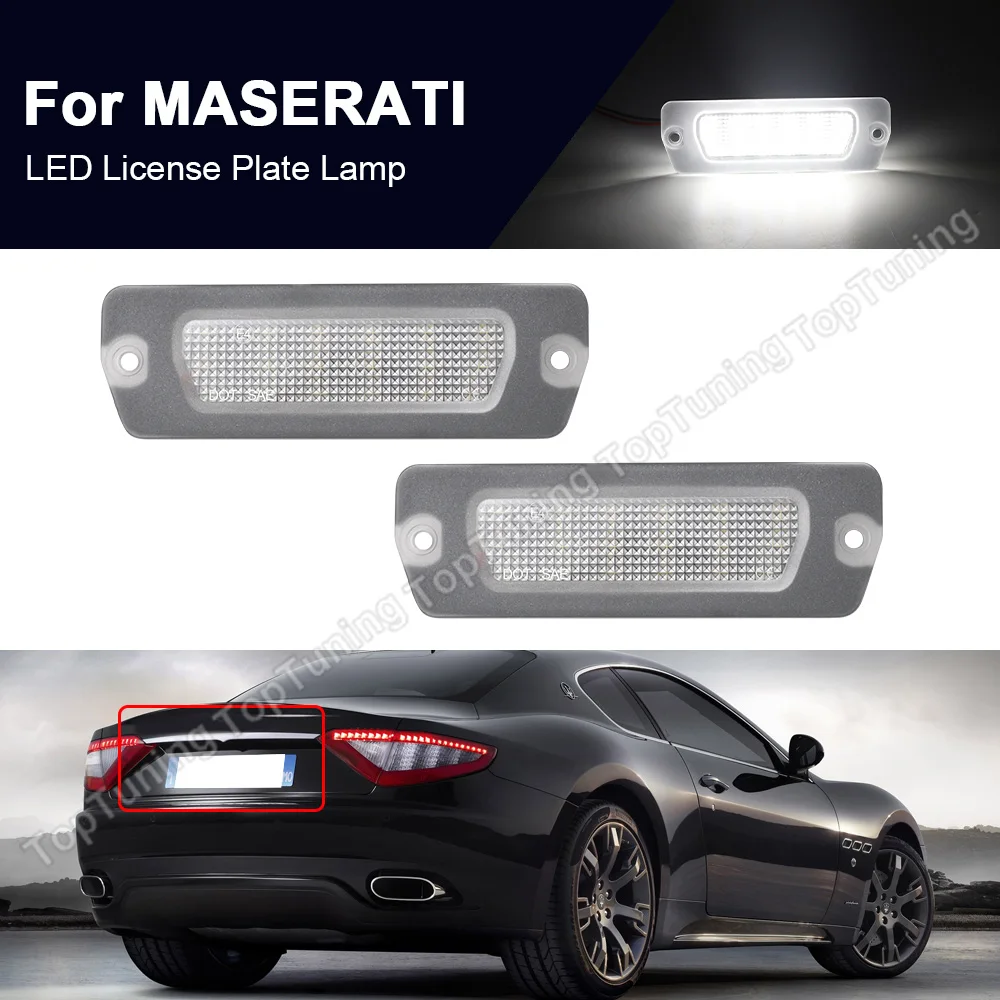 2PCS LED License Plate Light For Maserati 4200/GT Granturismo Car Number Plate Lamp OEM #:198231