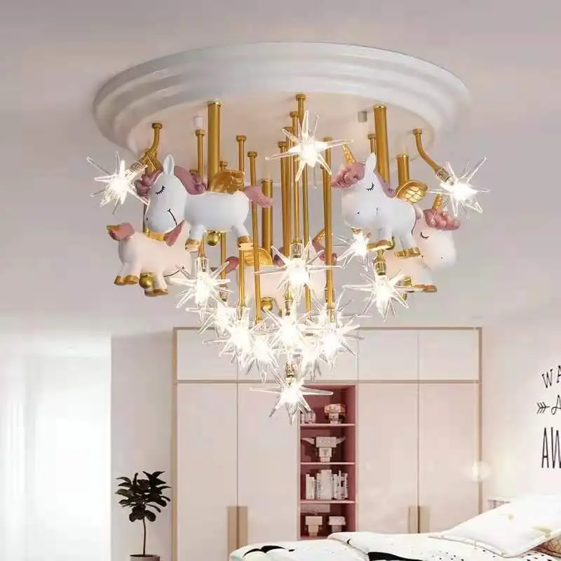 Modern Chandelier Star Ceiling Lamp Children room Multicolored Flower Branch Kids’ Pendant Lamp Hanging Lights For Bedroom