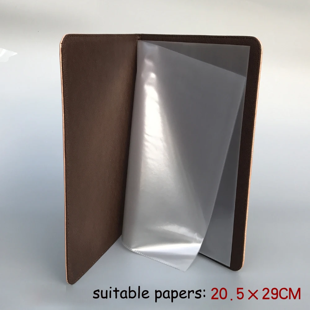 PU Leather Menu Cover With 8 Sheets Sleeves Pockets For Bar Restaurant Hotel Wedding Party