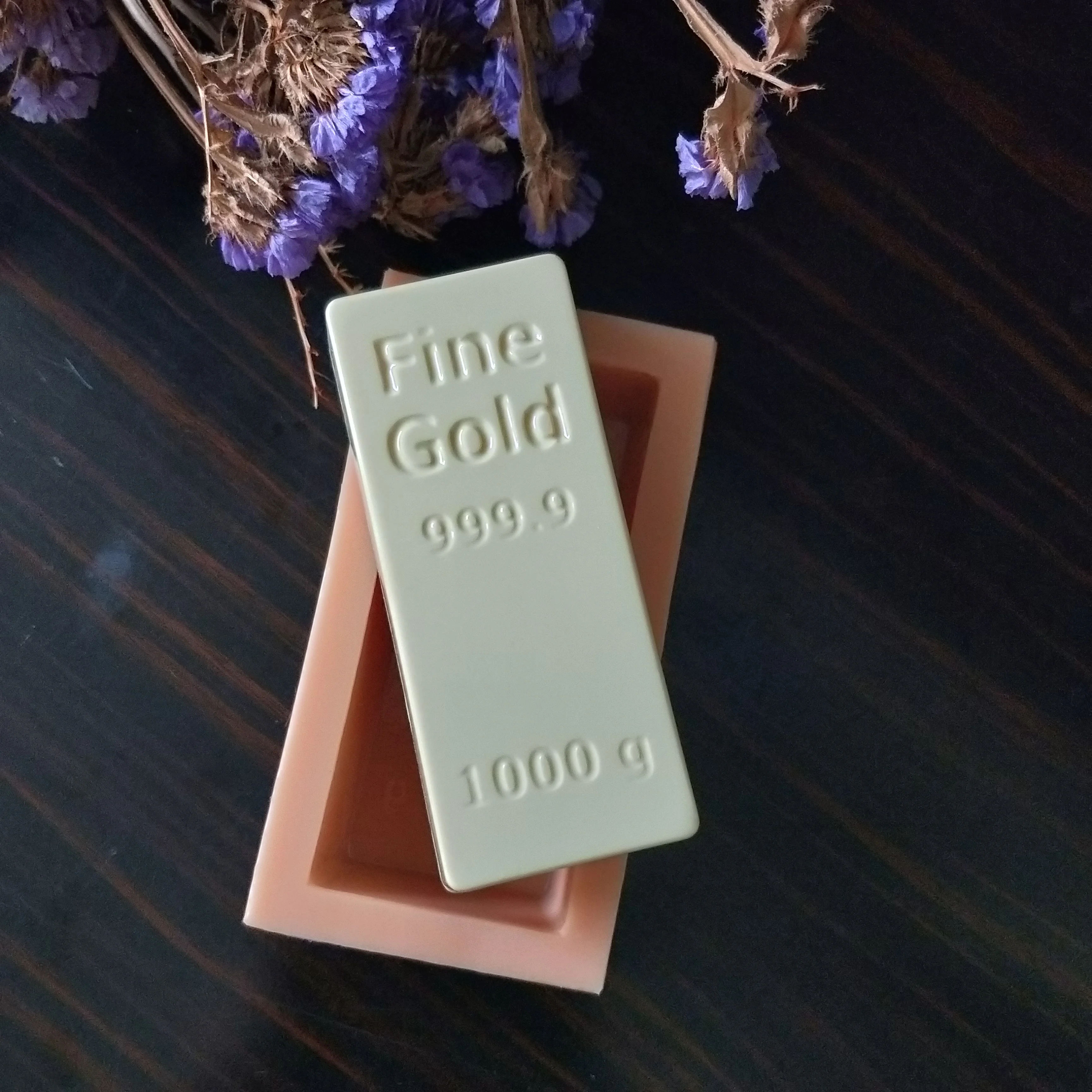 QT0193 PRZY Silicone Mold Fine gold Silicone Fondant Mould bullion Soap Molds gold bar Clay Resin Gypsum Chocolate Candle Mold