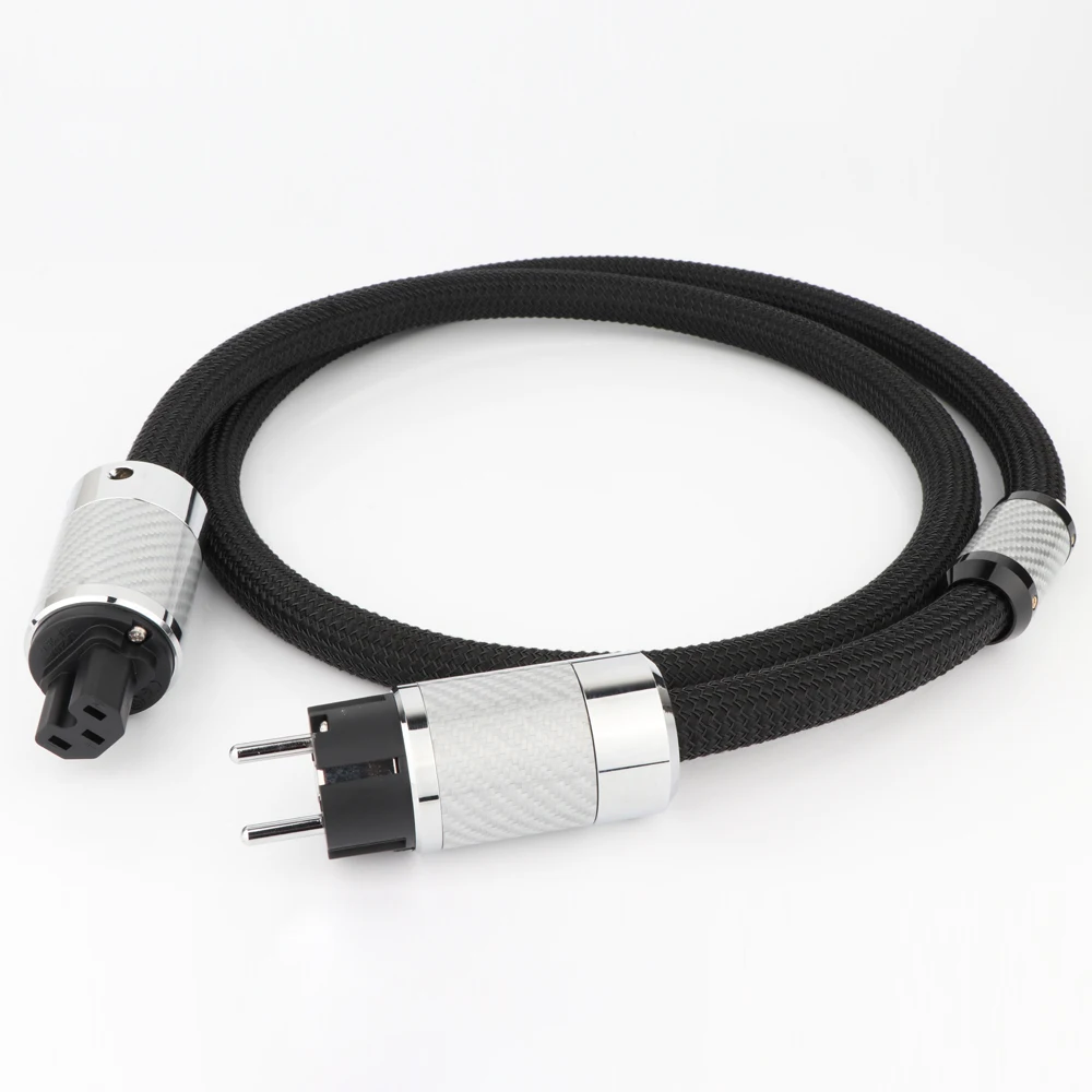 

Hi-End EU кабель питания Hifi Audio 12AWG сетевой шнур переменного тока с EU/US разъемом питания из углеродного волокна с родиевым покрытием
