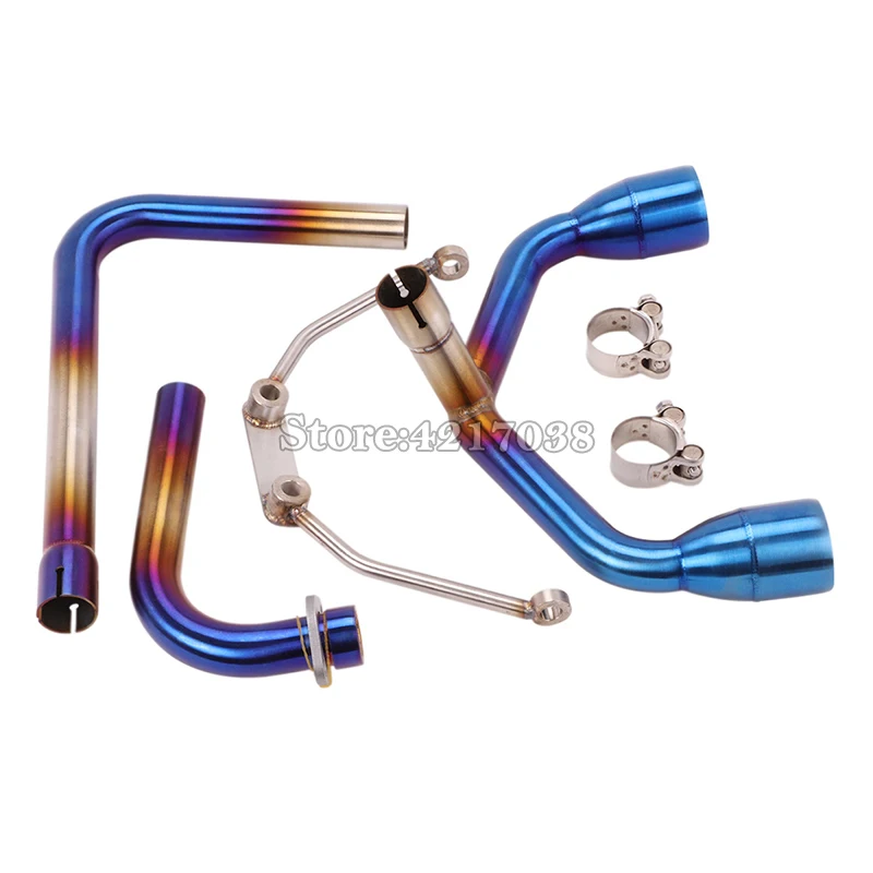 Slip On Motorcycle Double Exhaust Escape Moto Tube Modified Muffler Front Connection Mid Link Pipe For HONDA GROM MSX125 MSX 125