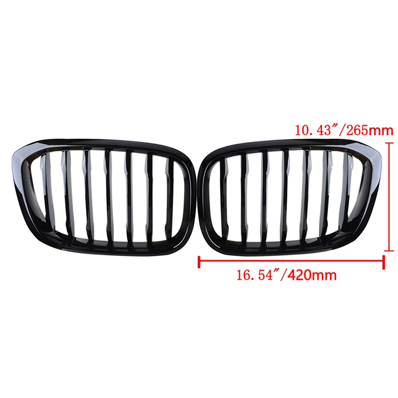 Car Accessories Front Kidney Grille For BMW X3 X4 G01 G02 G08 Single Line  Gloss Black Bumper Racing Grills 2018-2020