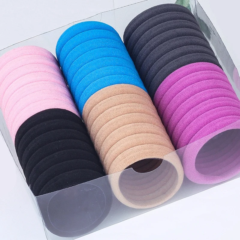 

40PCS Head rope hair band rubber band female tie head high elasticity durable black tie hair rope thick horsetail simple tempera