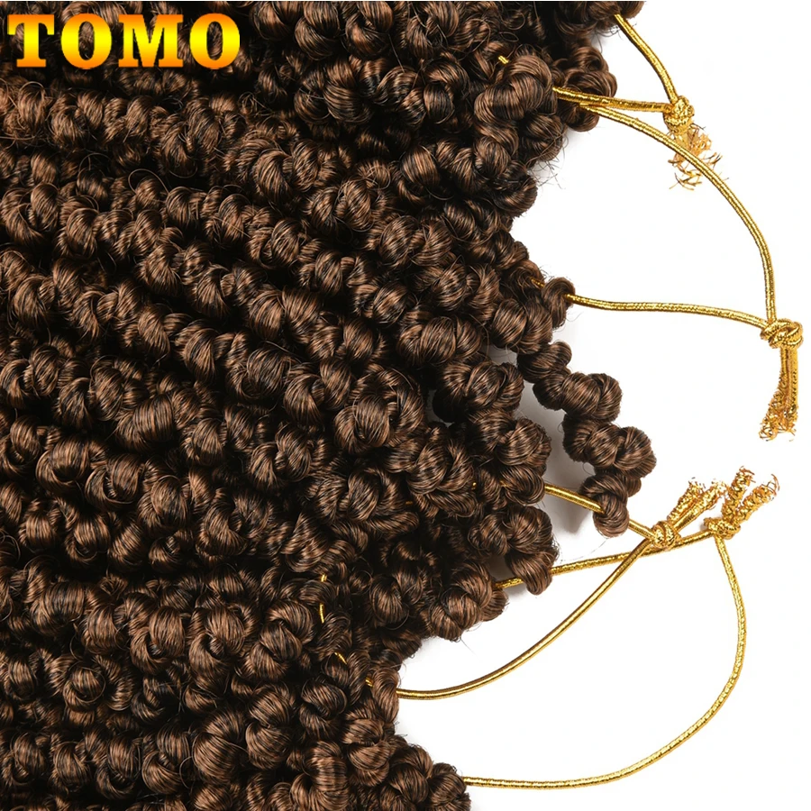 TOMO-extensiones de cabello trenzado de 8 pulgadas, trenzas de ganchillo, cortas, rizadas, sintéticas, de primavera