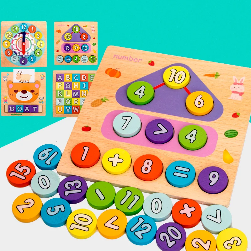 Baby Early Education Puzzle Jigsaw Puzzle Children's Cognitive Teaching Aids Children Recognize Digital Letters Matching Puzzle